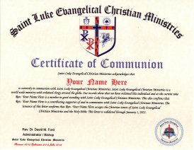 Confirmation Of Communion Certificate