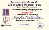 Knight of the Order, Third Class I.D. Card
