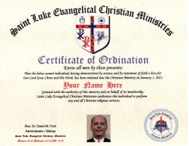Certificate Of Ordination